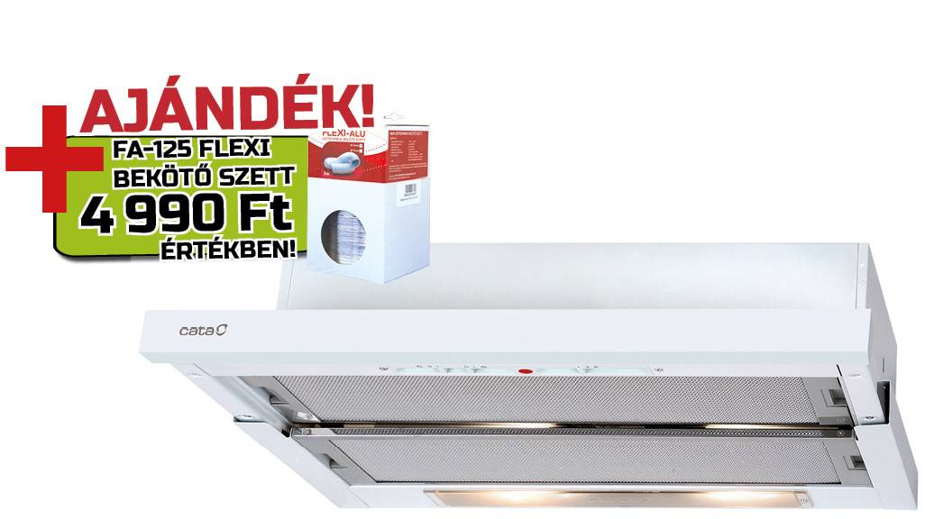 Cata - Páraelszívó TF-5260 WH/L fehér (2 motoros) + FA125/3 bekötő szett