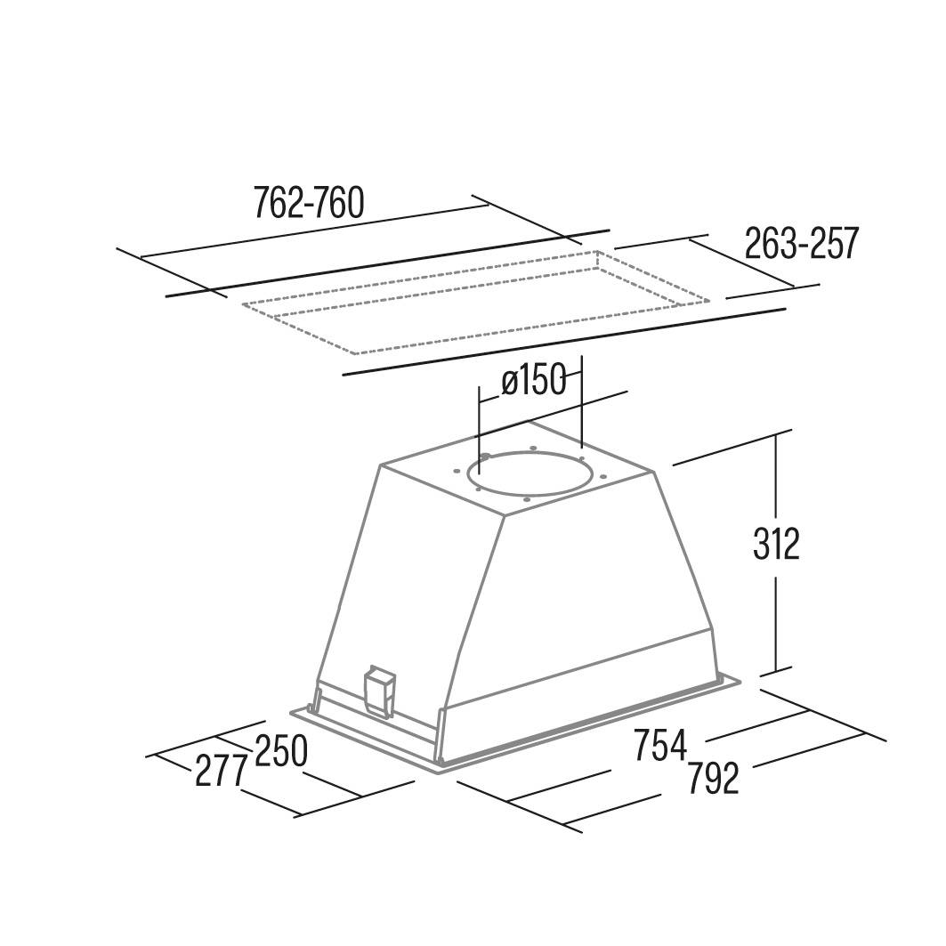 Cata - Páraelszívó GL-75 inox/D LED - Image 2