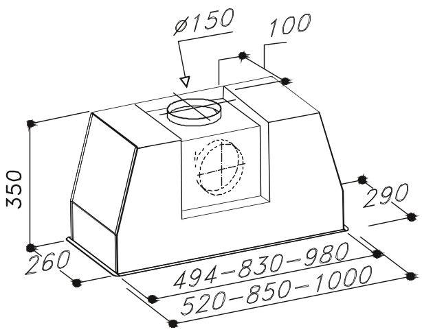 Sirius - Páraelszívó SL-906 L TW 100 cm Inox - Image 2