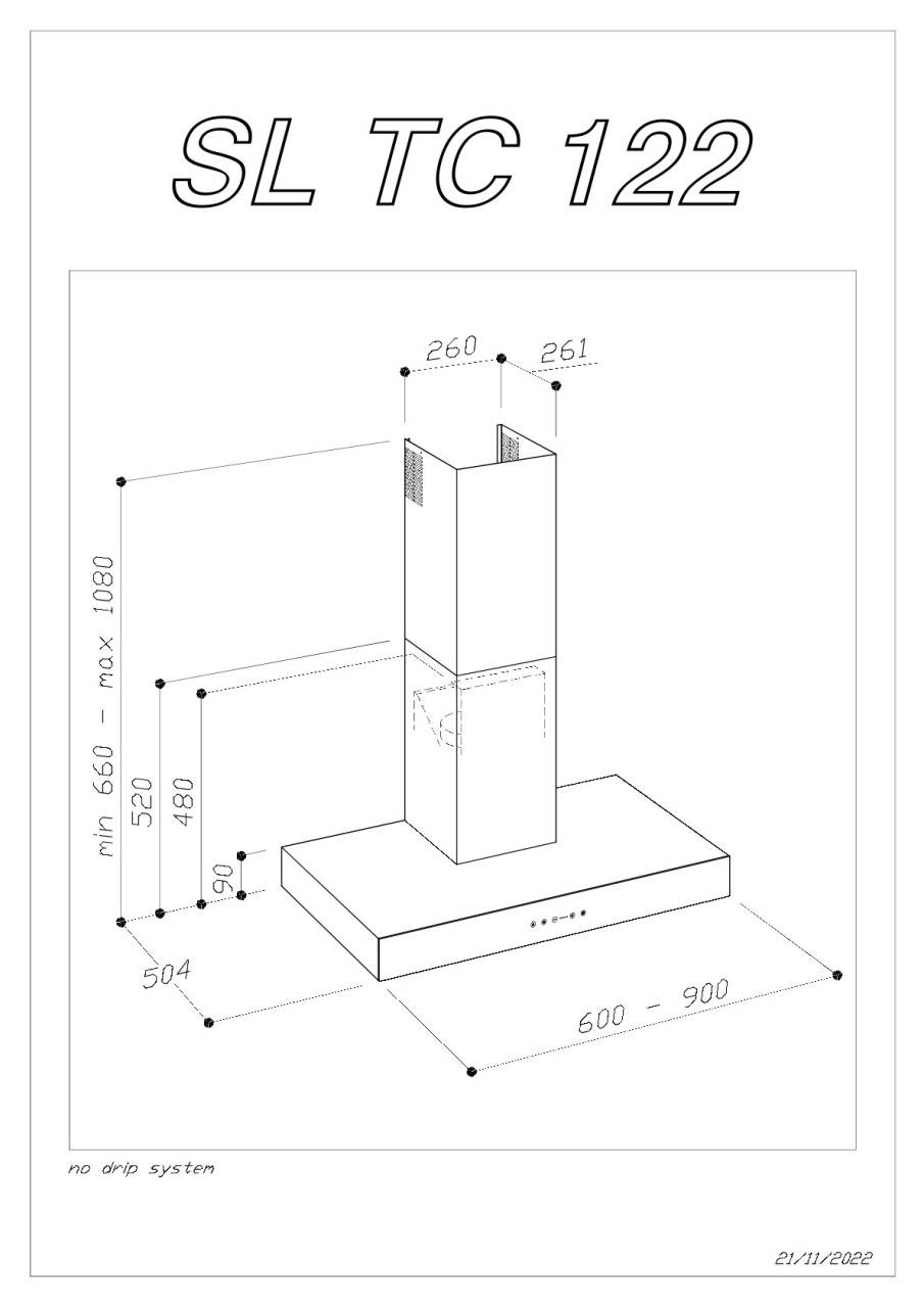 Sirius - Páraelszívó SLTC-122 TW ANTI-DROP 90 cm Inox - Image 2