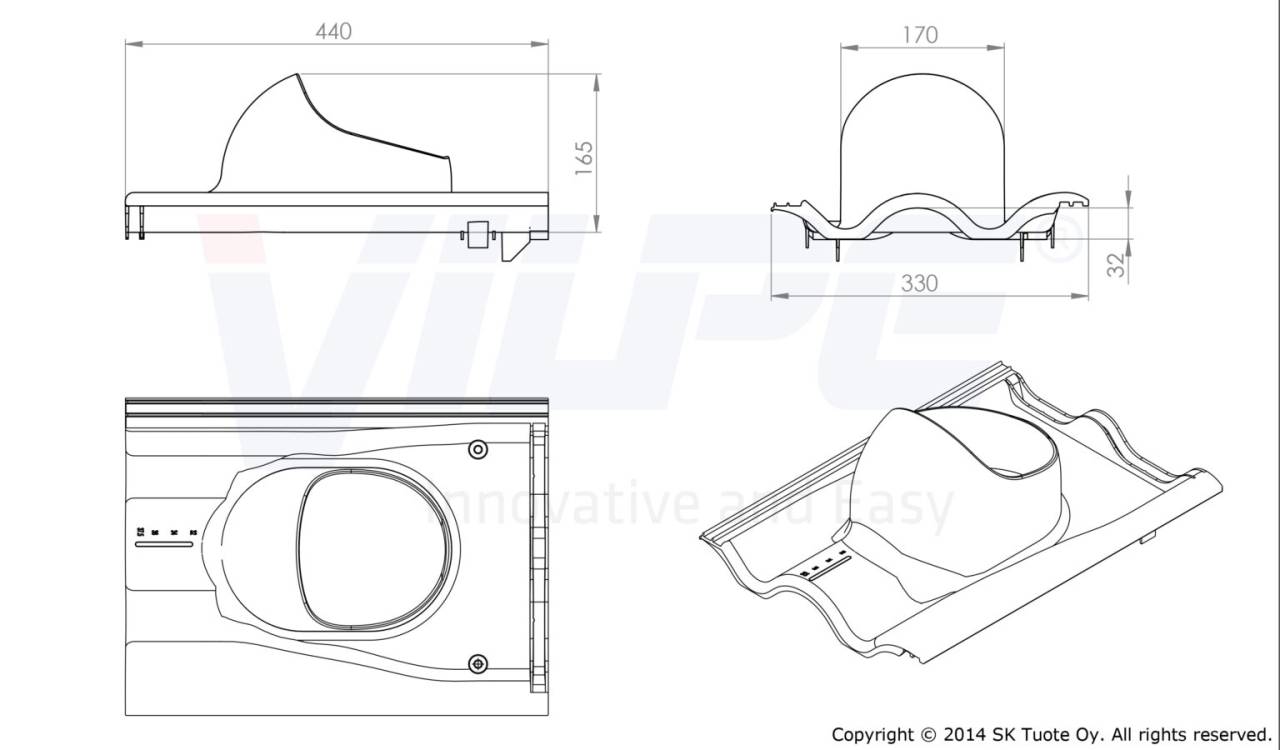 VILPE betoncserép átvezető elem, vörös - A készlet erejéig rendelhető! - Image 2
