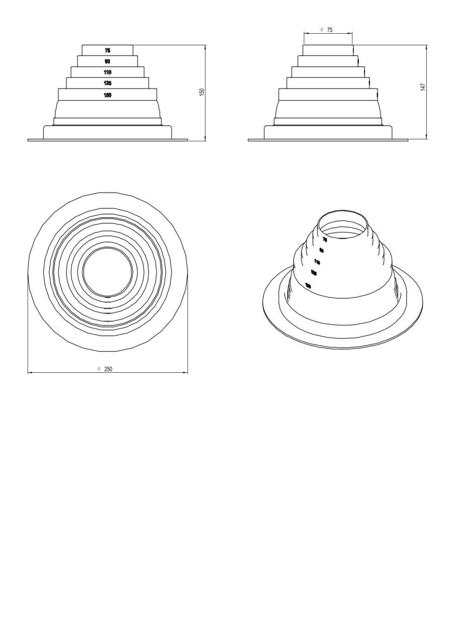 VILPE lemeztető átvezető elem No-2 - Image 2