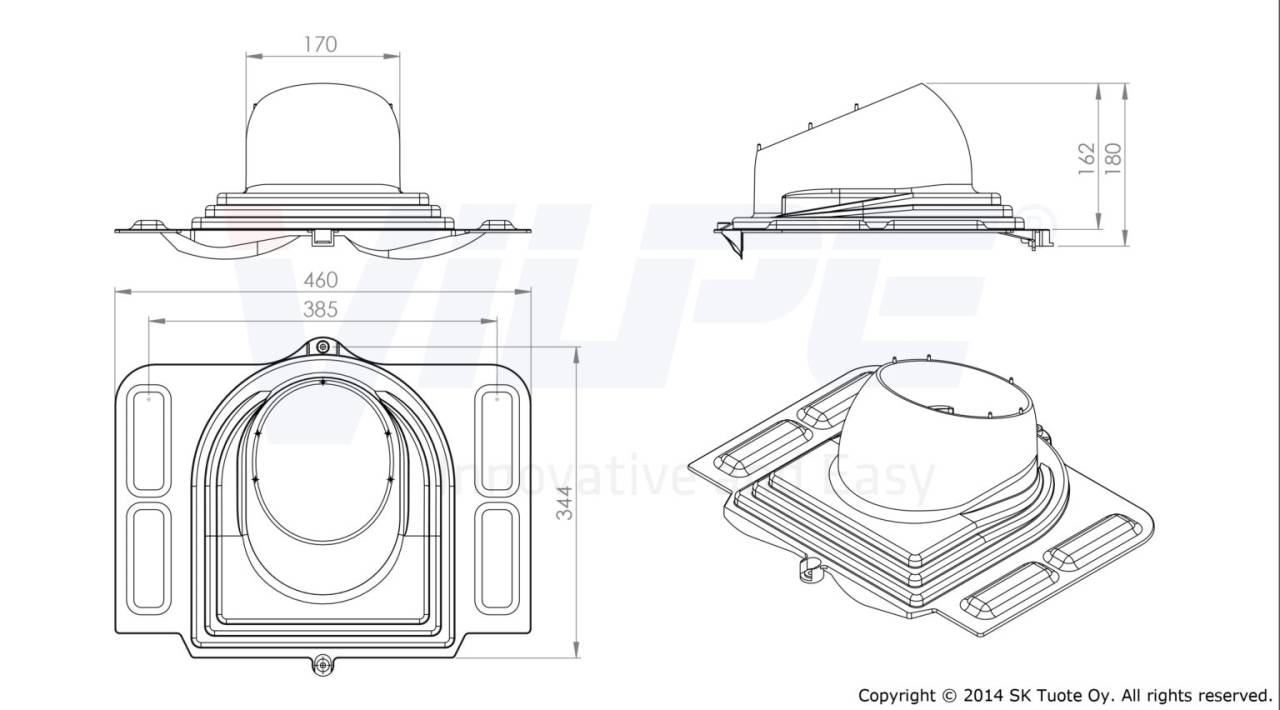 VILPE STEEL átvezető elem, fekete - Image 2