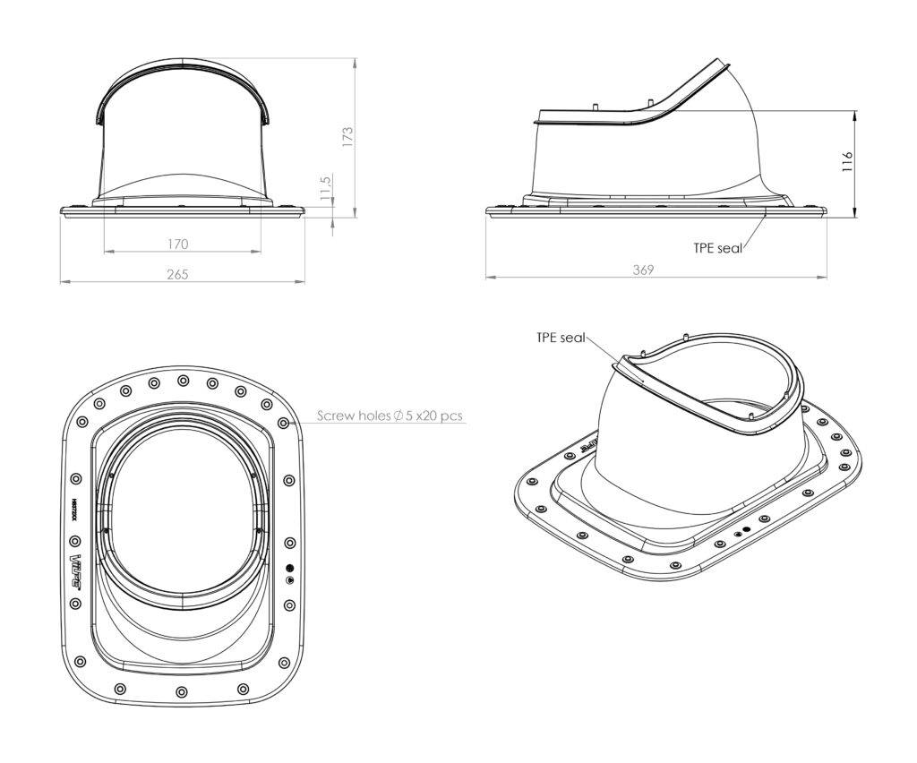 VILPE® CLASSIC LOW átvezető elem, fekete - Image 2