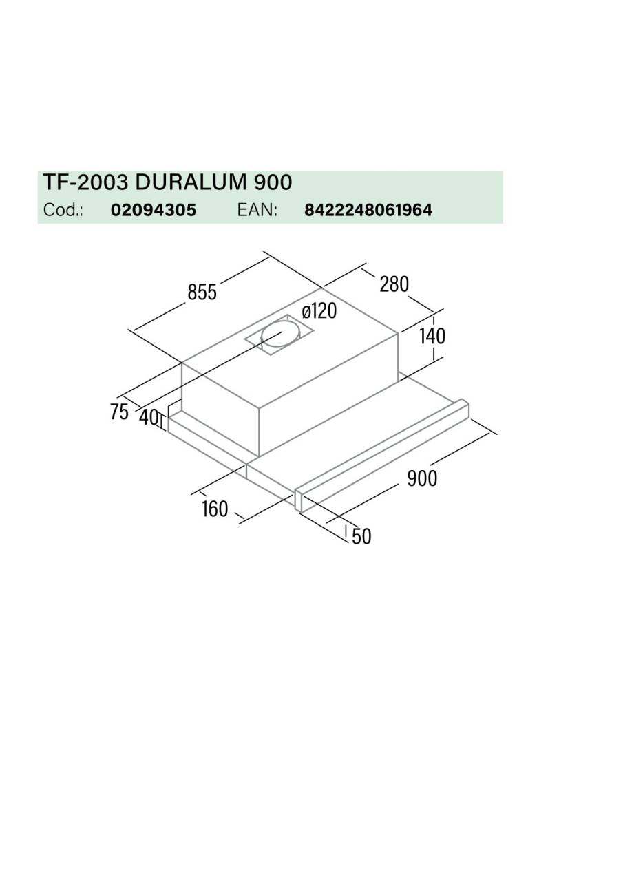 Cata - Páraelszívó TF-2003/90 LED duralum - Image 2