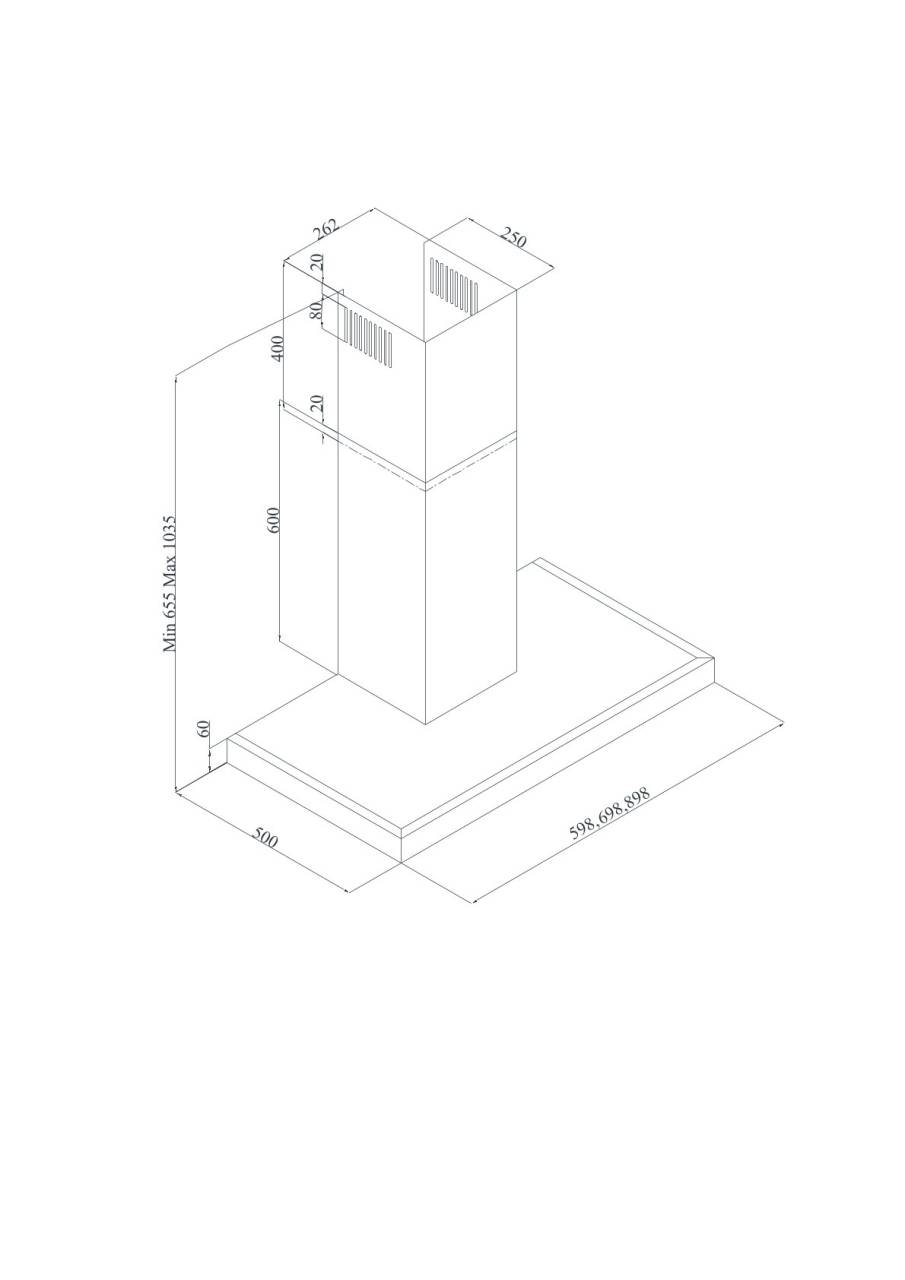 DAVOLINE - Páraelszívó Square 90 cm fekete - A készlet erejéig rendelhető! - Image 2